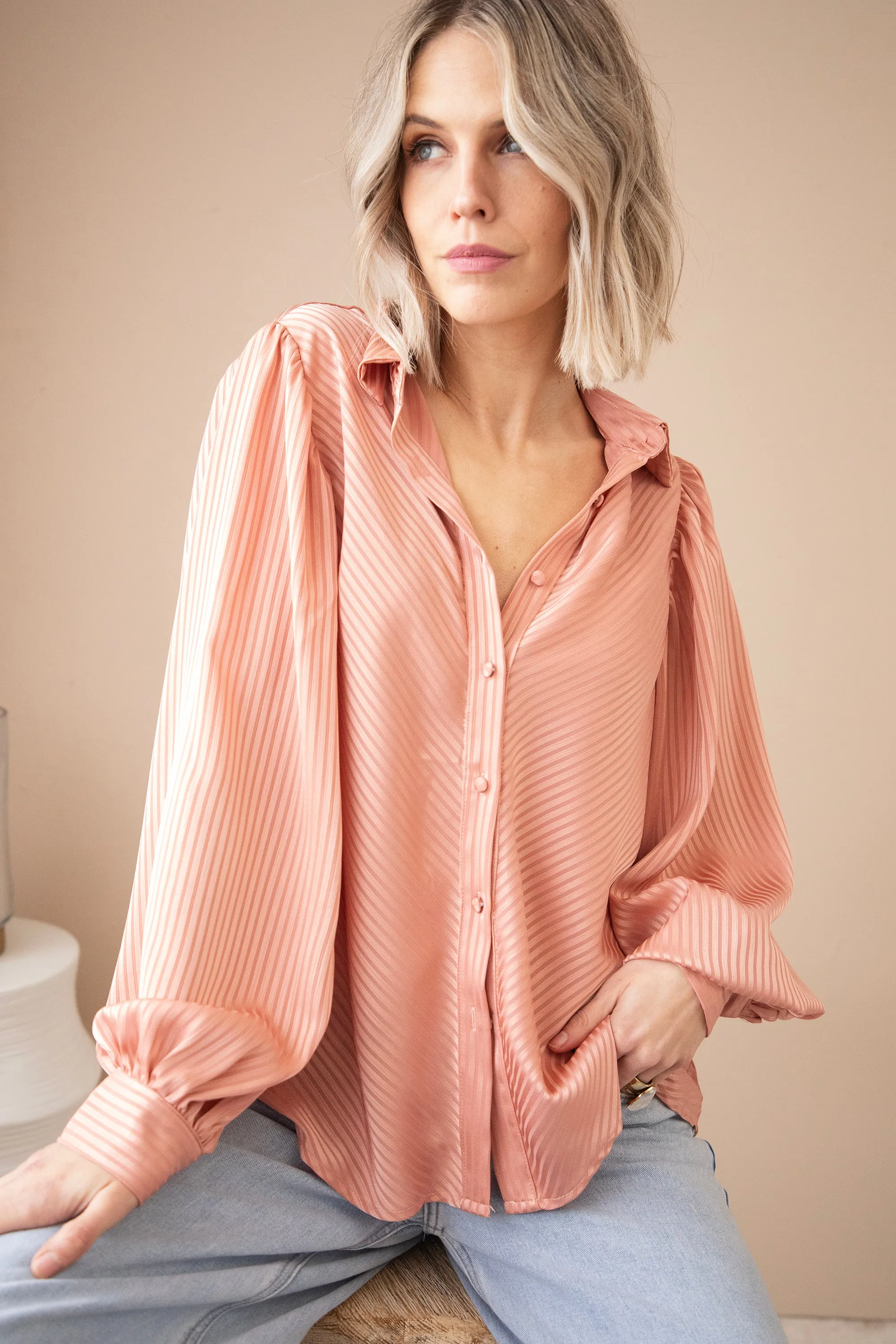 Sophisticated Stripes Peach - Blouse