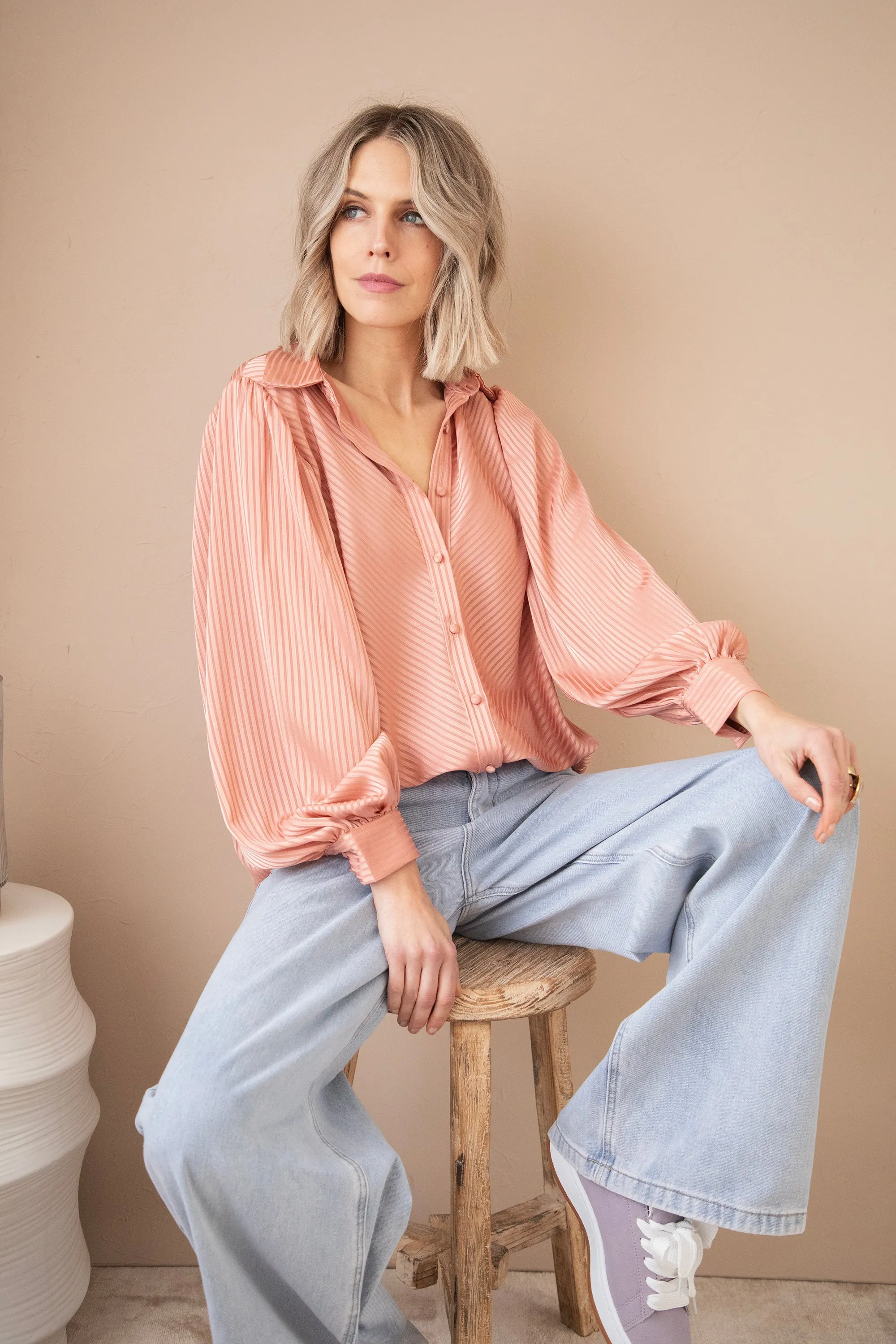 Sophisticated Stripes Peach - Blouse