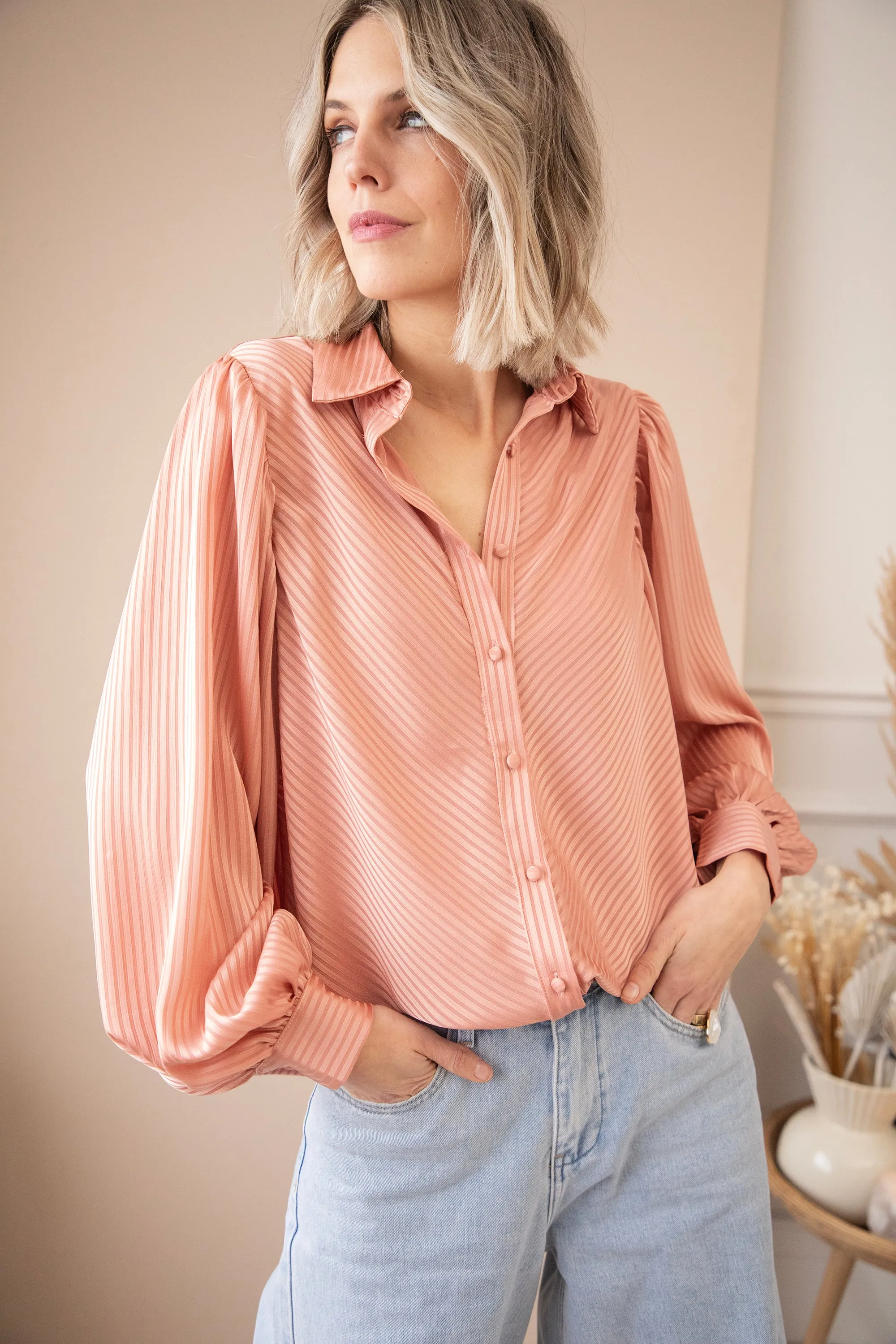 Sophisticated Stripes Peach - Blouse