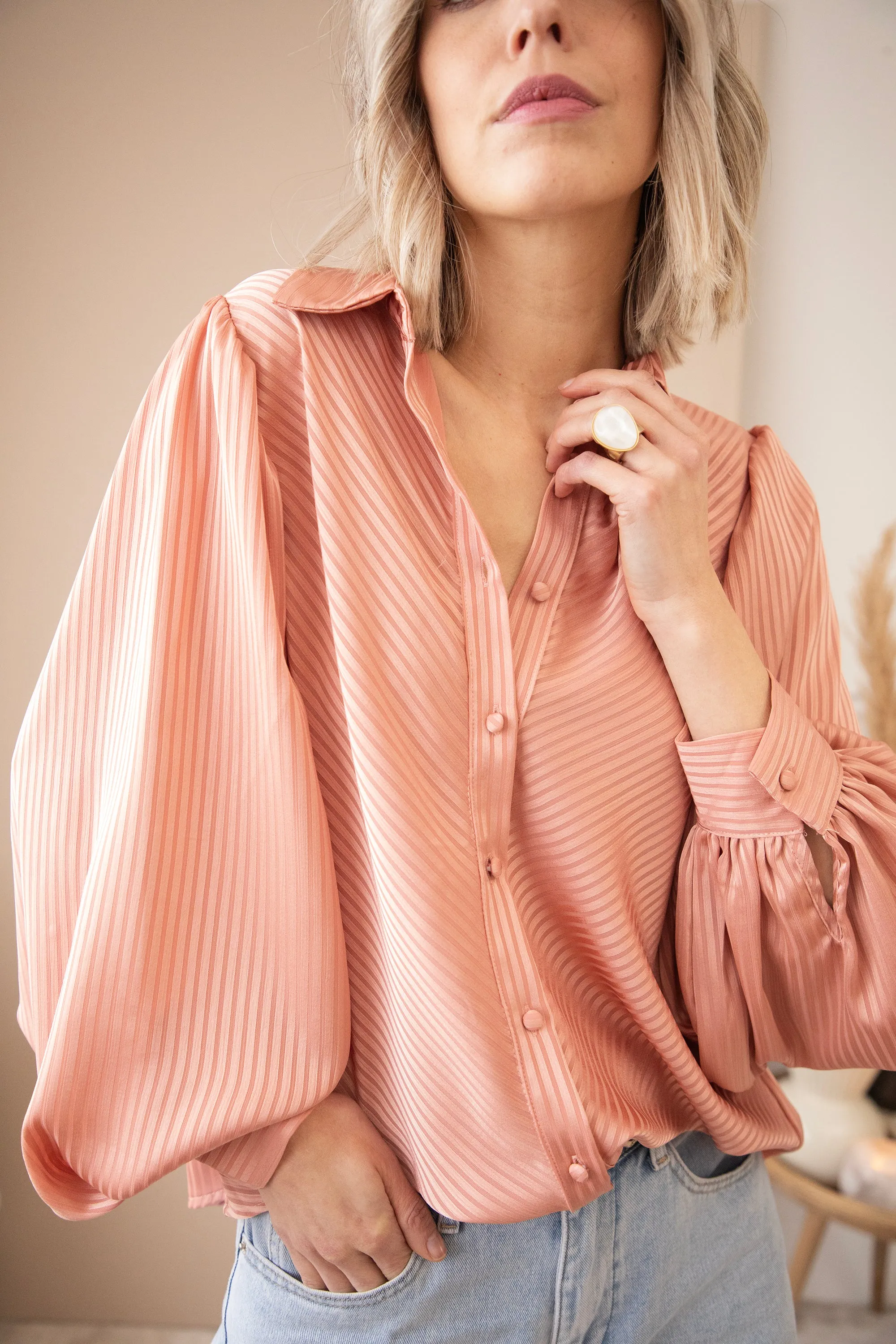 Sophisticated Stripes Peach - Blouse