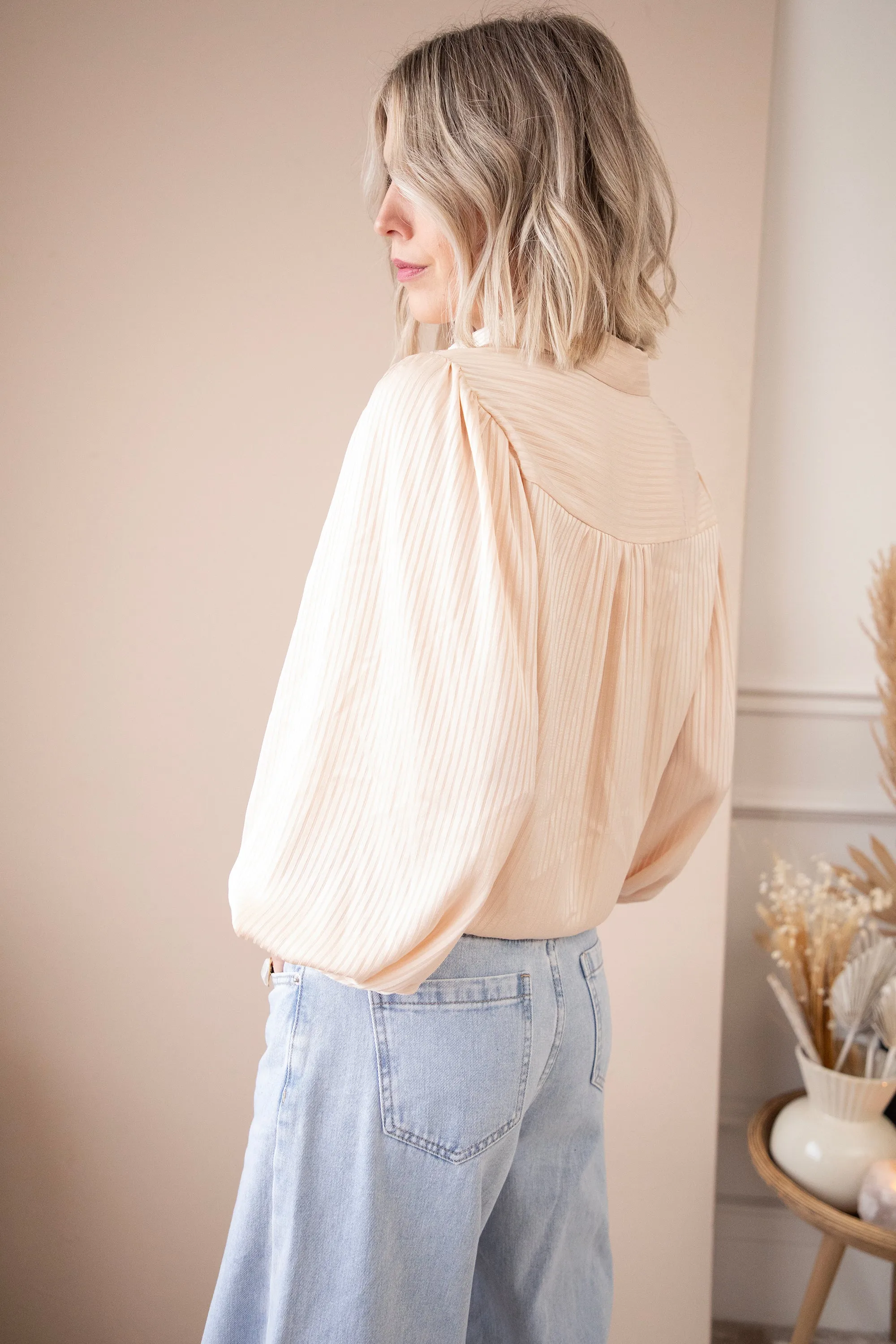 Sophisticated Stripes Warm Beige - Blouse