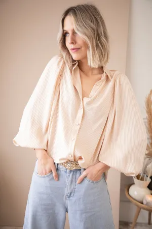 Sophisticated Stripes Warm Beige - Blouse
