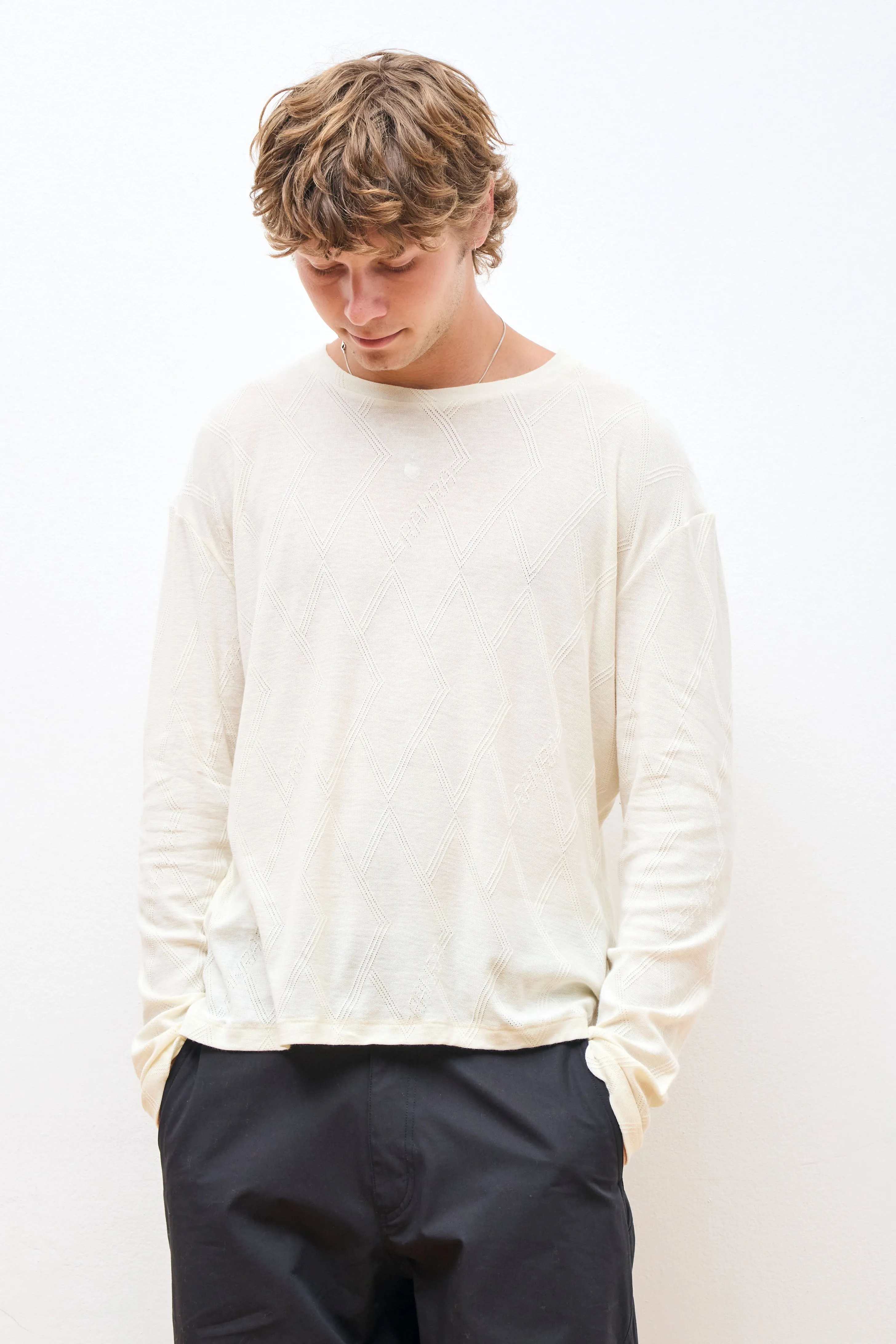 Stem Jersey Jacquard L/S T-Shirt Tofu