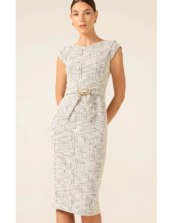 Stream Slate Dress Ivory/Charcoal Tweed