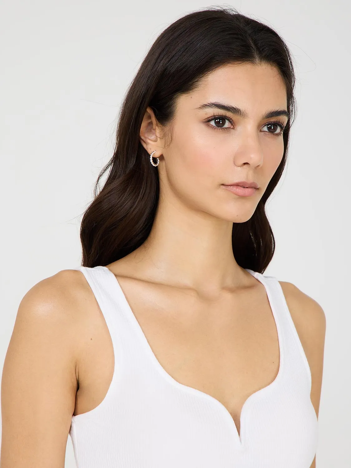 Sweetheart Neckline Ribbed Tank Top