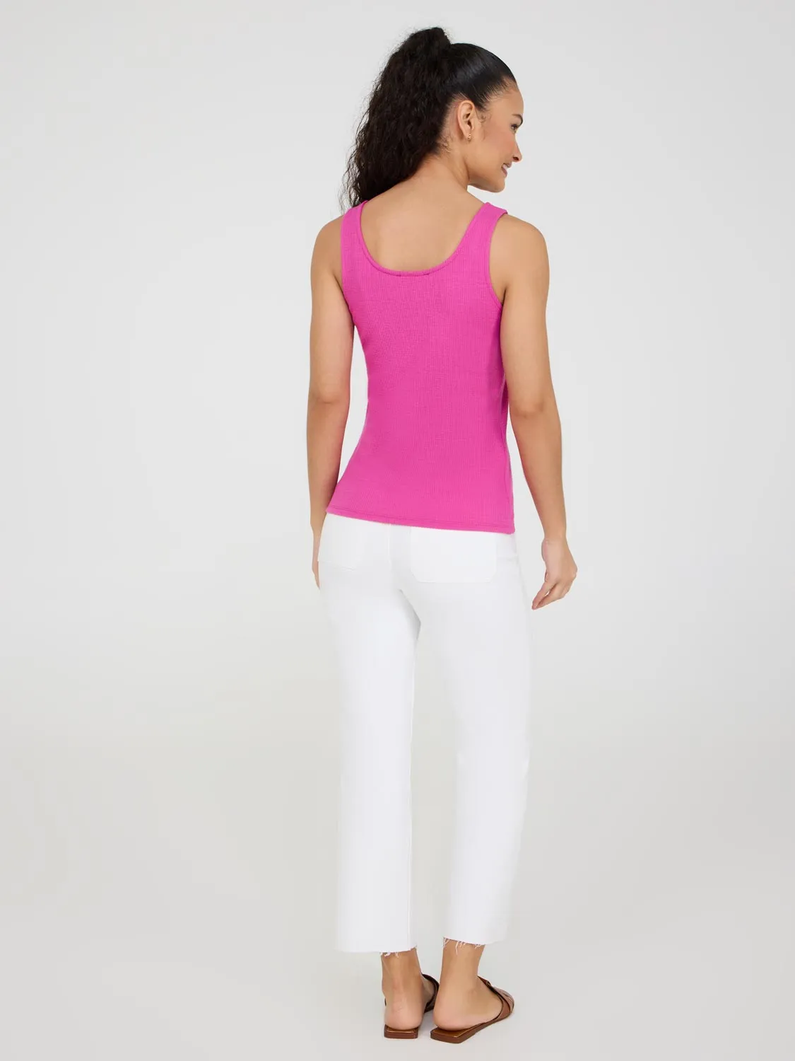 Sweetheart Neckline Ribbed Tank Top