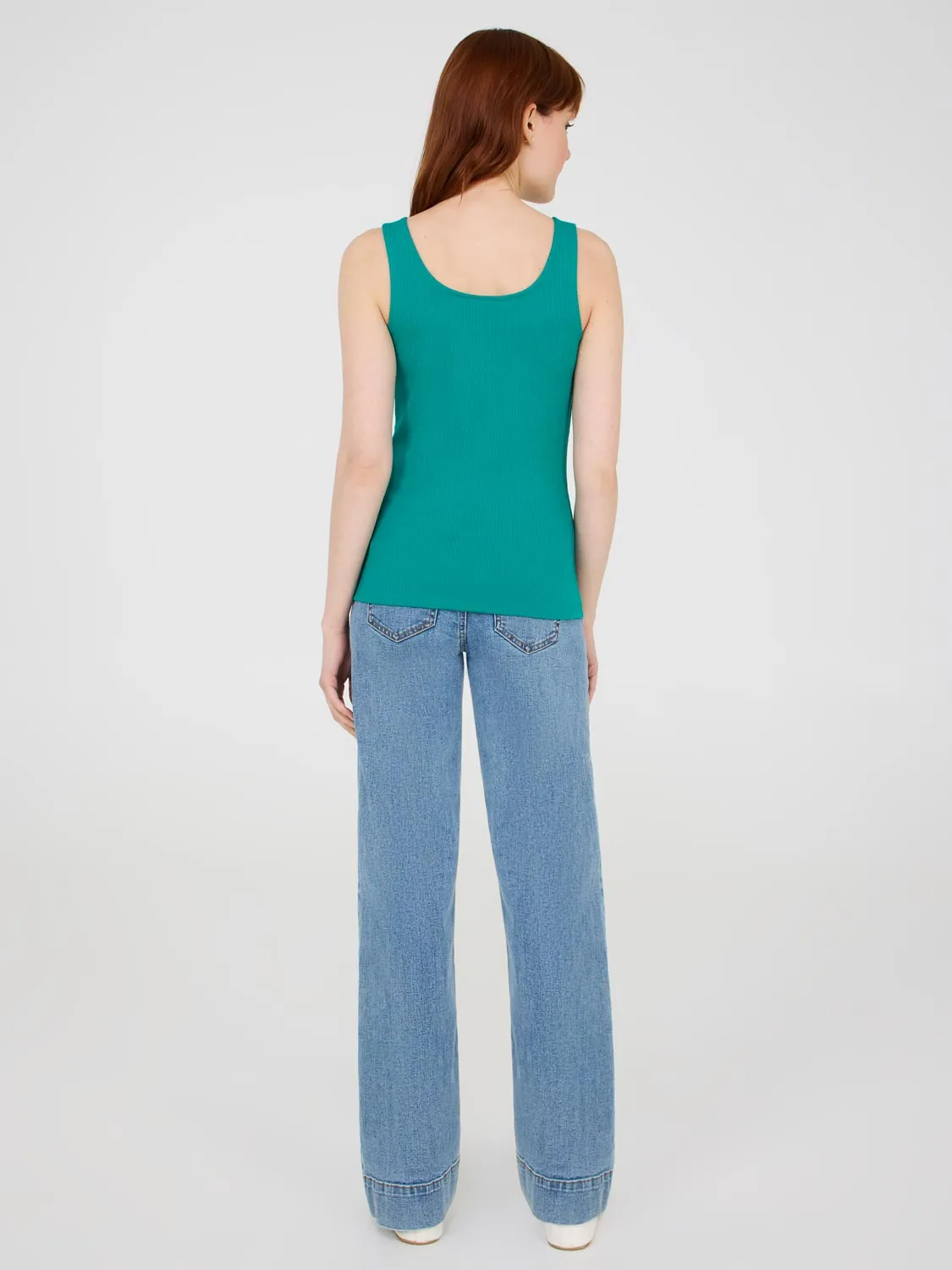 Sweetheart Neckline Ribbed Tank Top