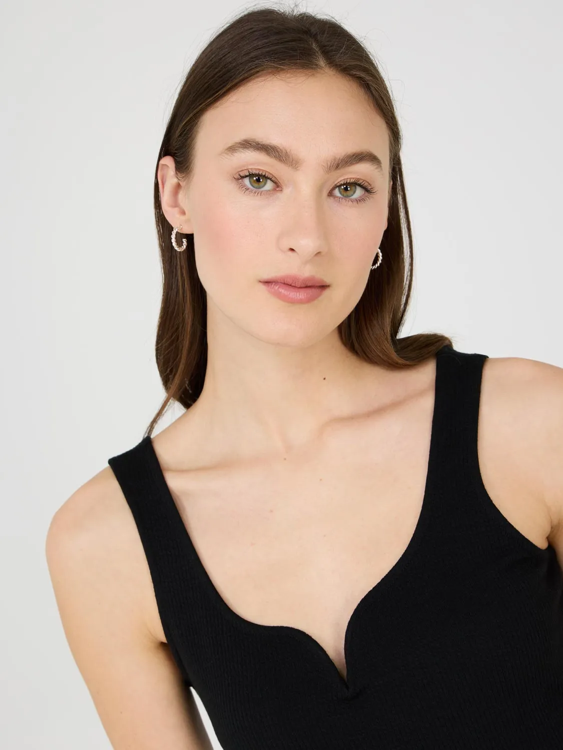 Sweetheart Neckline Ribbed Tank Top