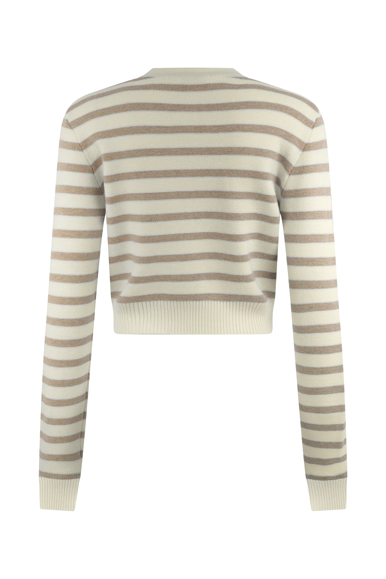 Tanner Striped Knit Cardigan - Nude/White