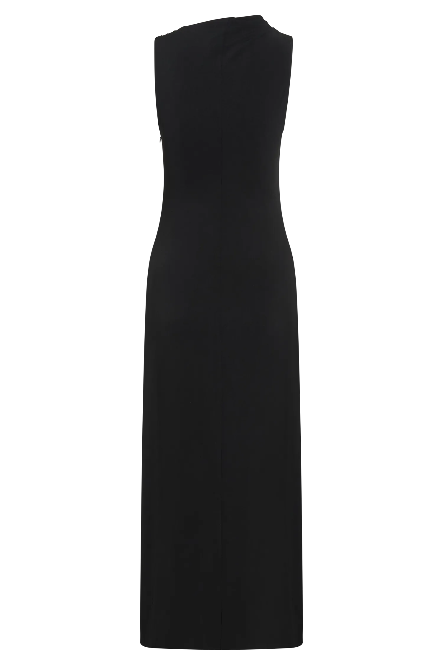 Taylor Draped Stretch Crepe Midi Dress - Black