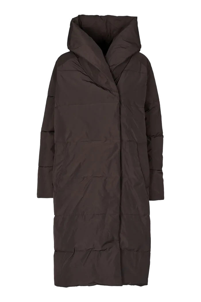 Tenna Shawl Collar Coat - Chocolate torte
