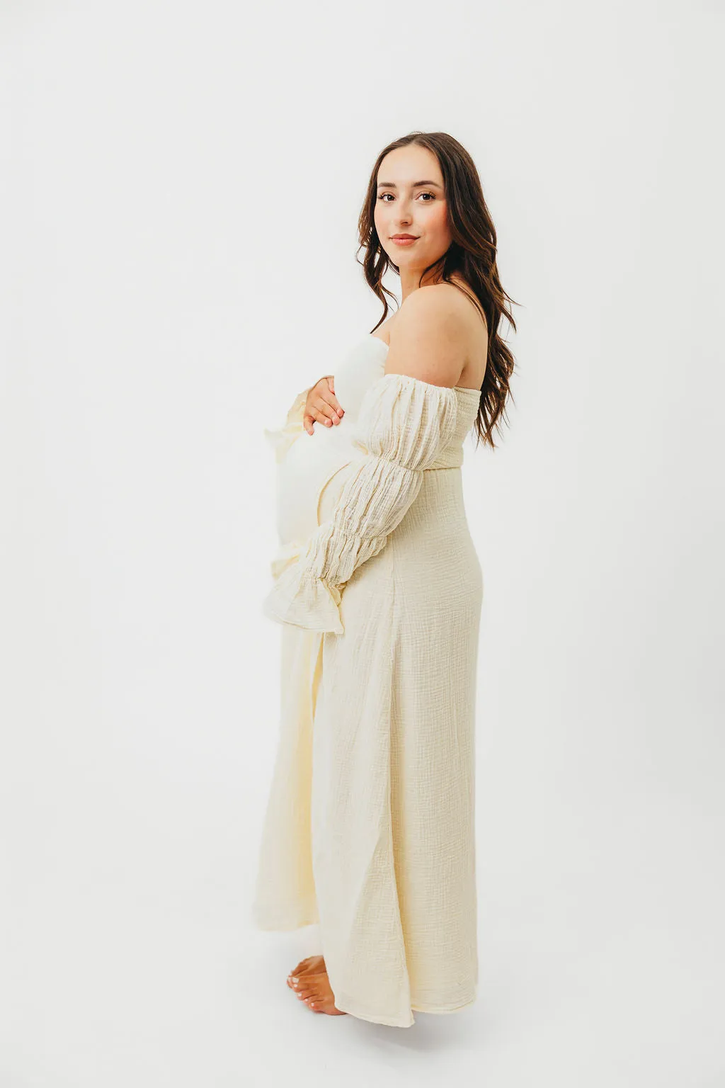The 100% Cotton Haden Maxi Dress in Cream