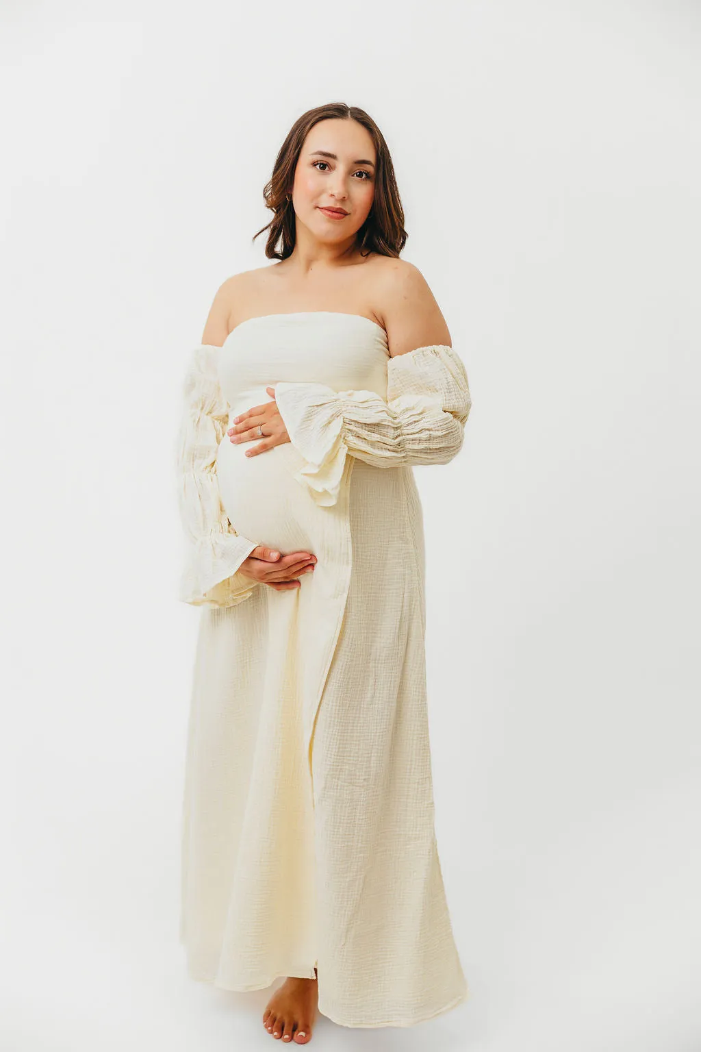 The 100% Cotton Haden Maxi Dress in Cream
