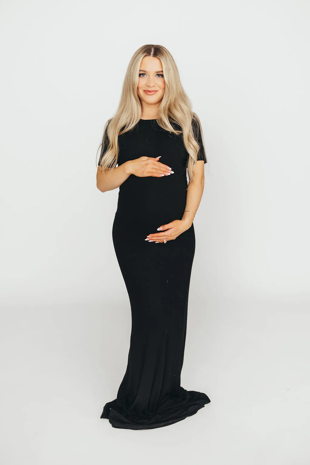 The Charlie Ribbed Maxi Dress in Black - Bump Friendly & Inclusive Sizing (S-3XL)