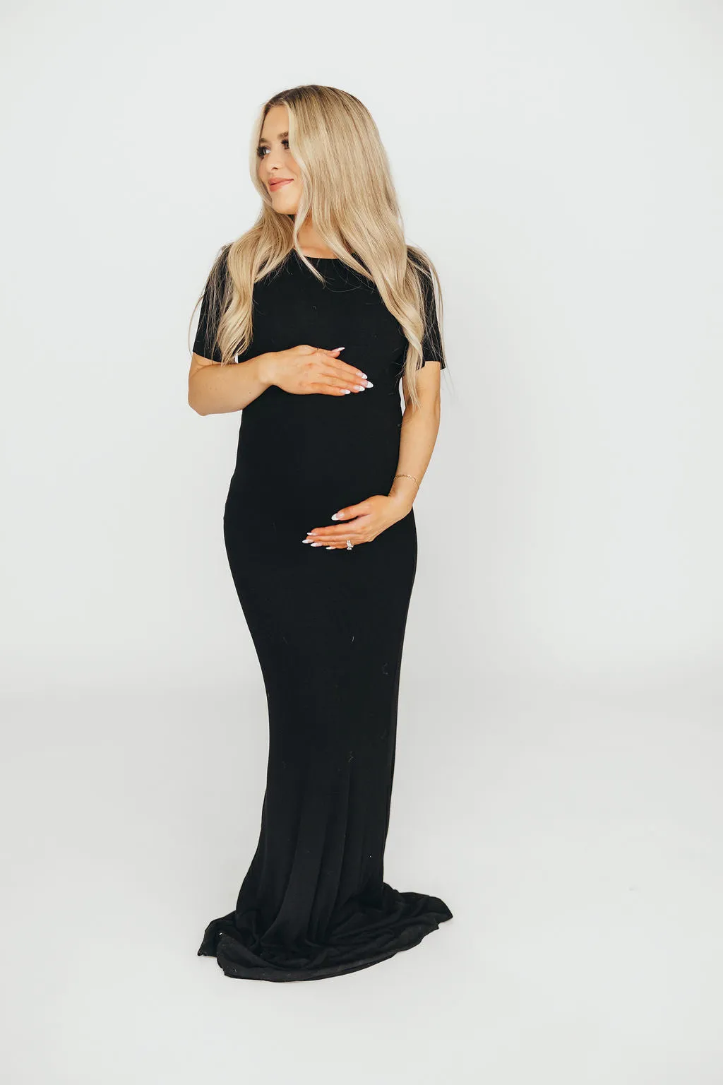 The Charlie Ribbed Maxi Dress in Black - Bump Friendly & Inclusive Sizing (S-3XL)