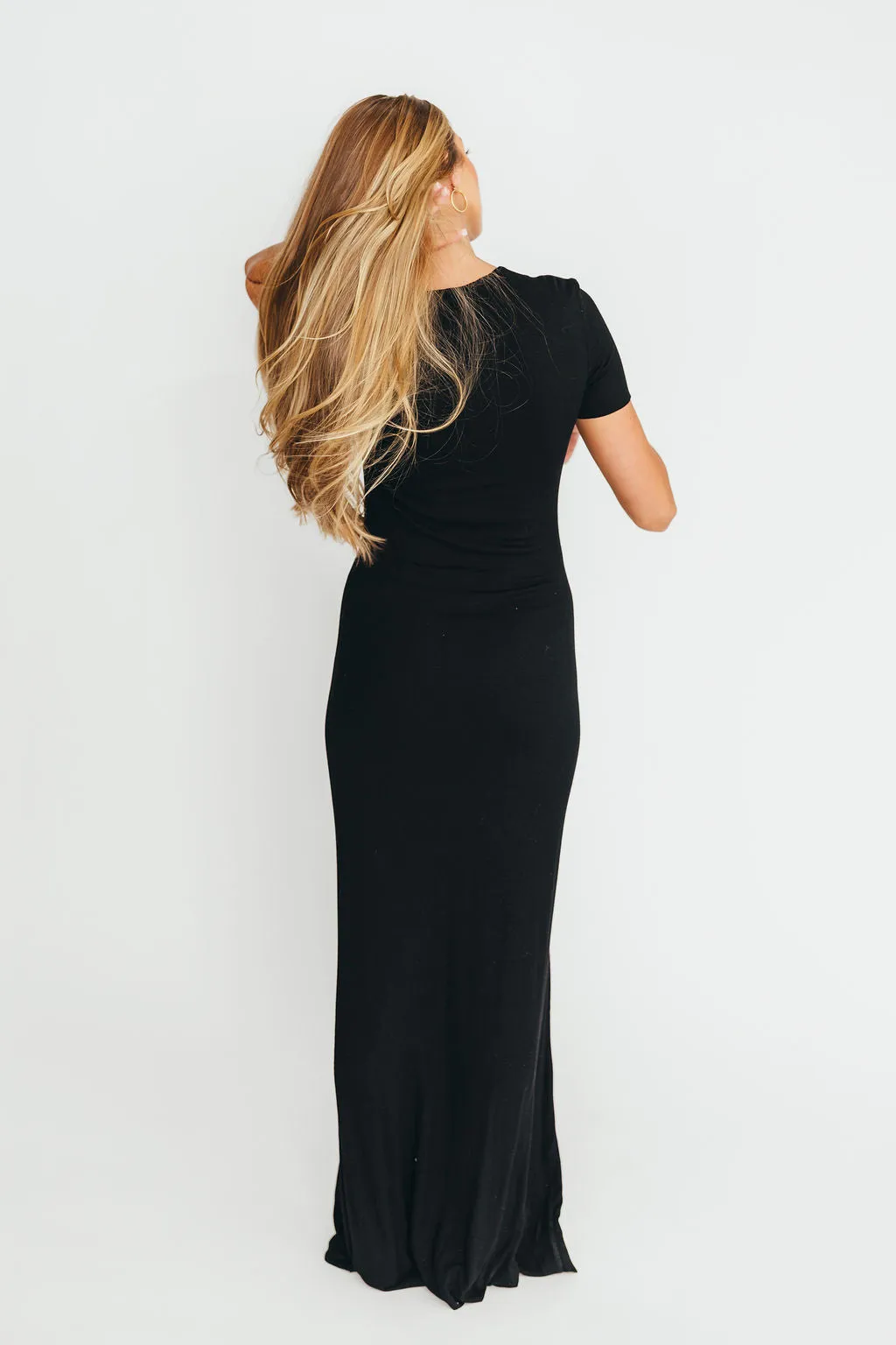 The Charlie Ribbed Maxi Dress in Black - Bump Friendly & Inclusive Sizing (S-3XL)