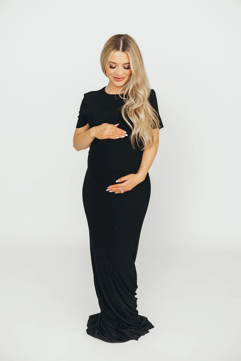 The Charlie Ribbed Maxi Dress in Black - Bump Friendly & Inclusive Sizing (S-3XL)