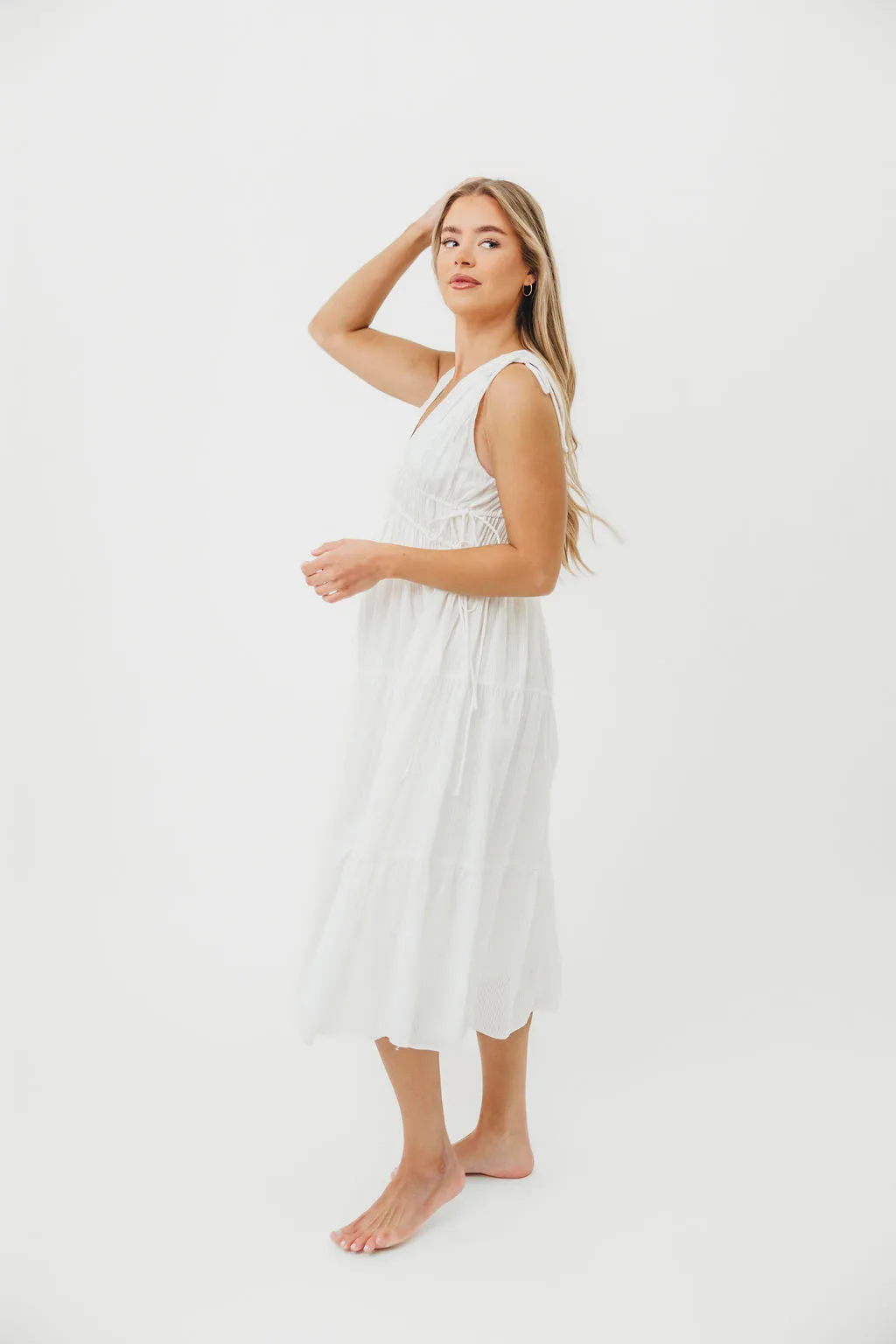 The Ellice Dress in White - 100% Cotton