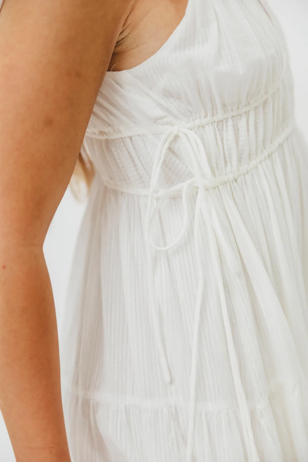 The Ellice Dress in White - 100% Cotton