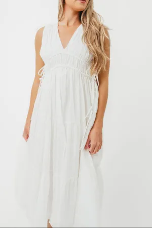 The Ellice Dress in White - 100% Cotton
