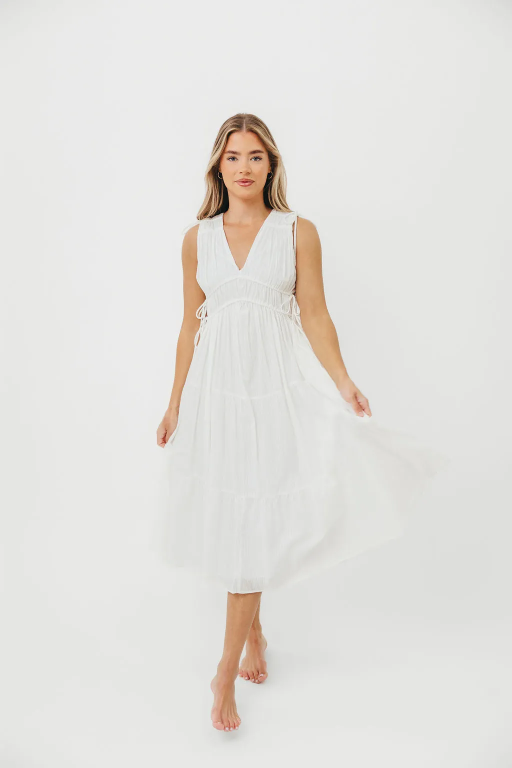 The Ellice Dress in White - 100% Cotton