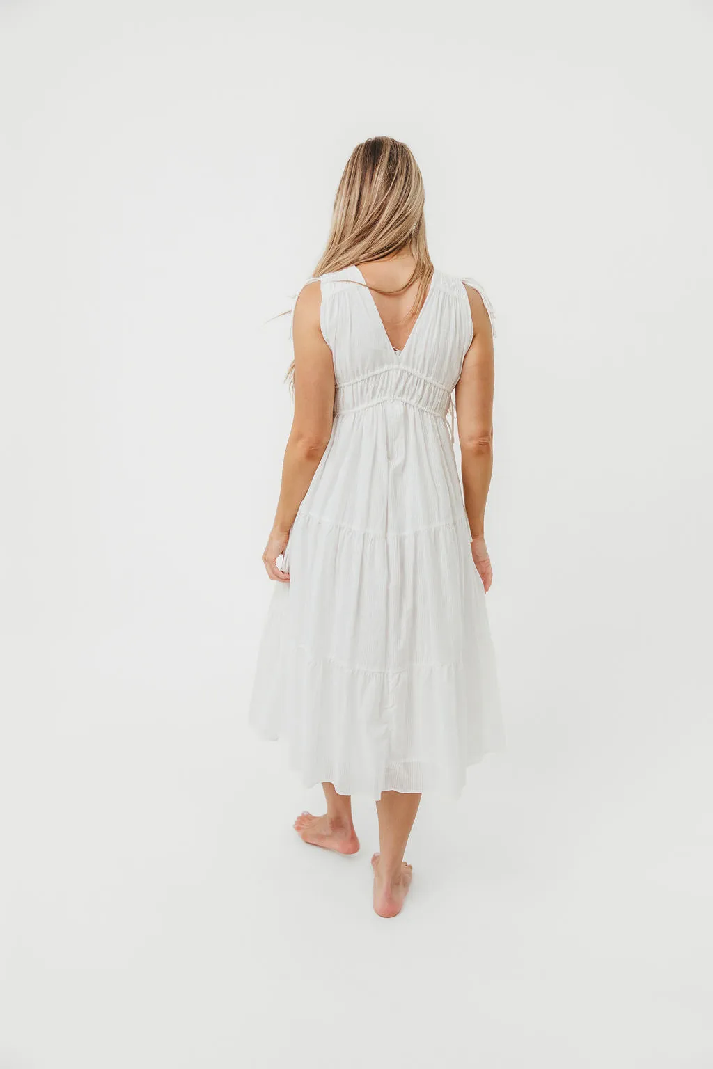 The Ellice Dress in White - 100% Cotton