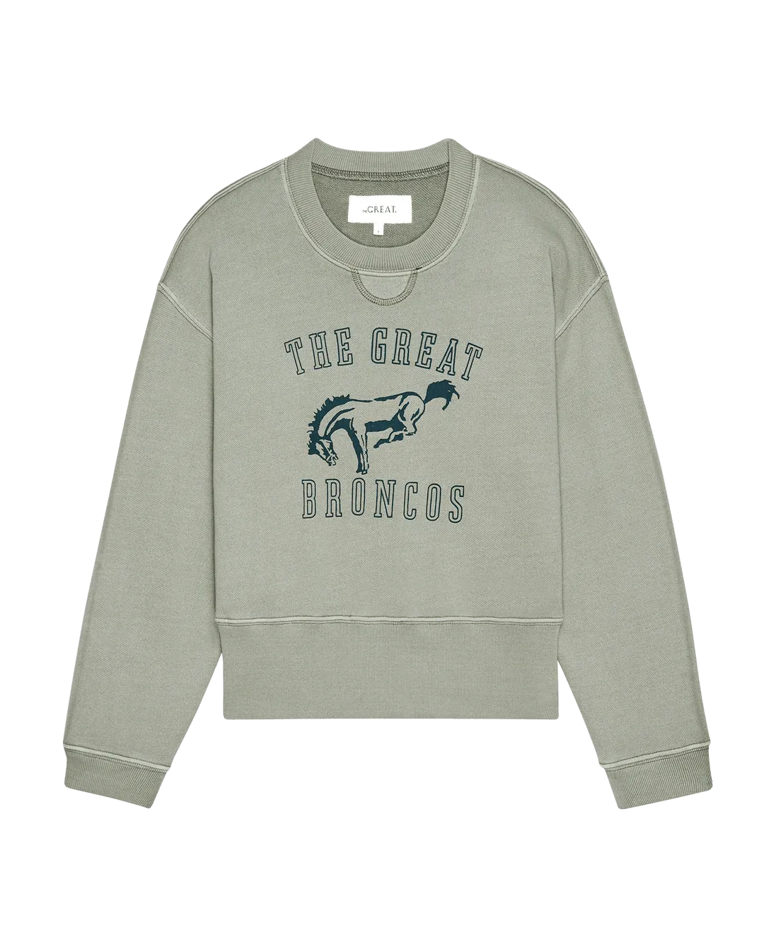The Great - Smoke Green Bucking Bronco League Sweatshirt