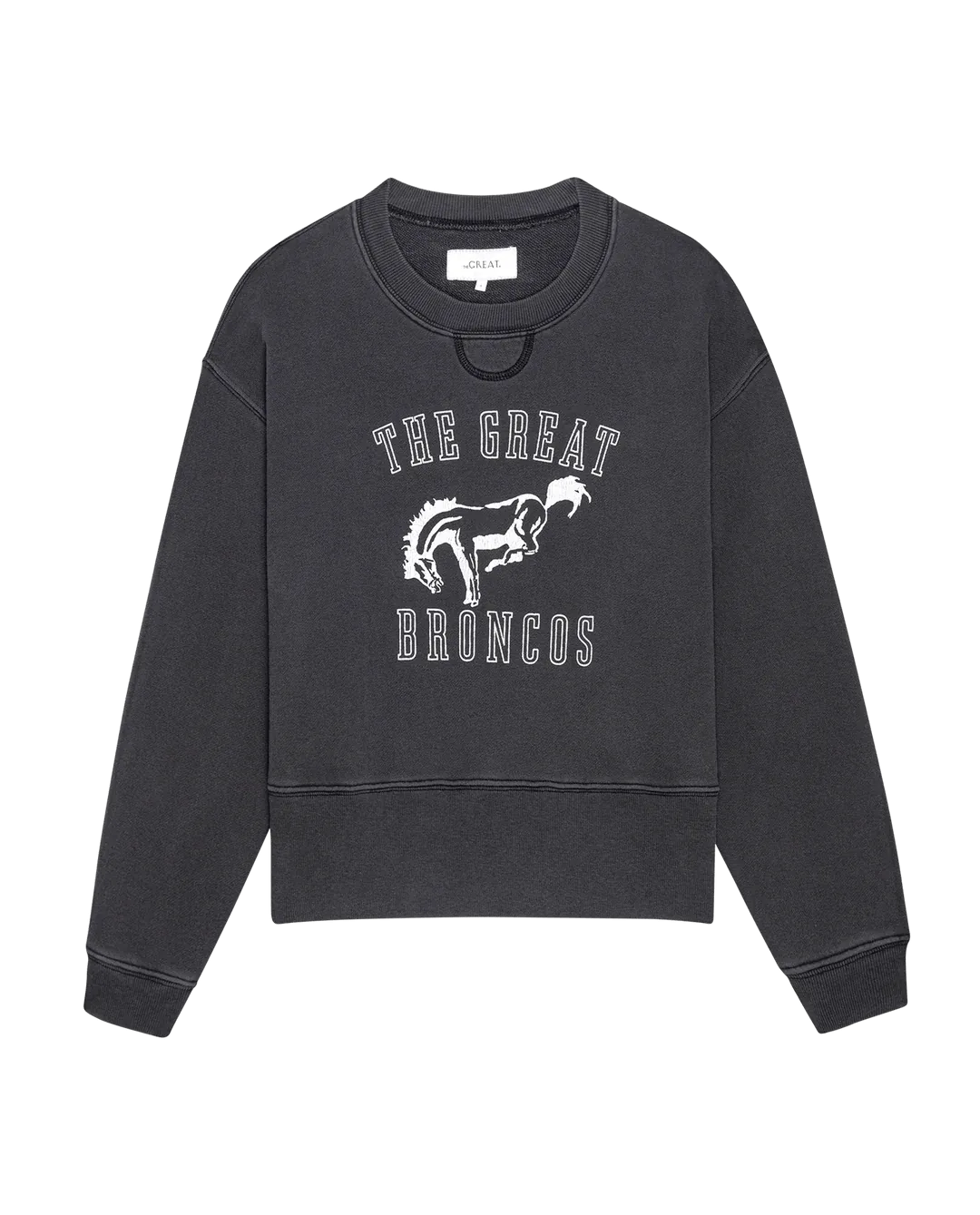The Great - Washed Black Bucking Bronco League Sweatshirt