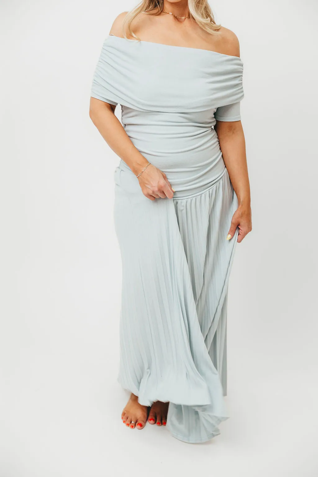 The Lennox Maxi Dress in Dusty Blue - PRE-ORDER