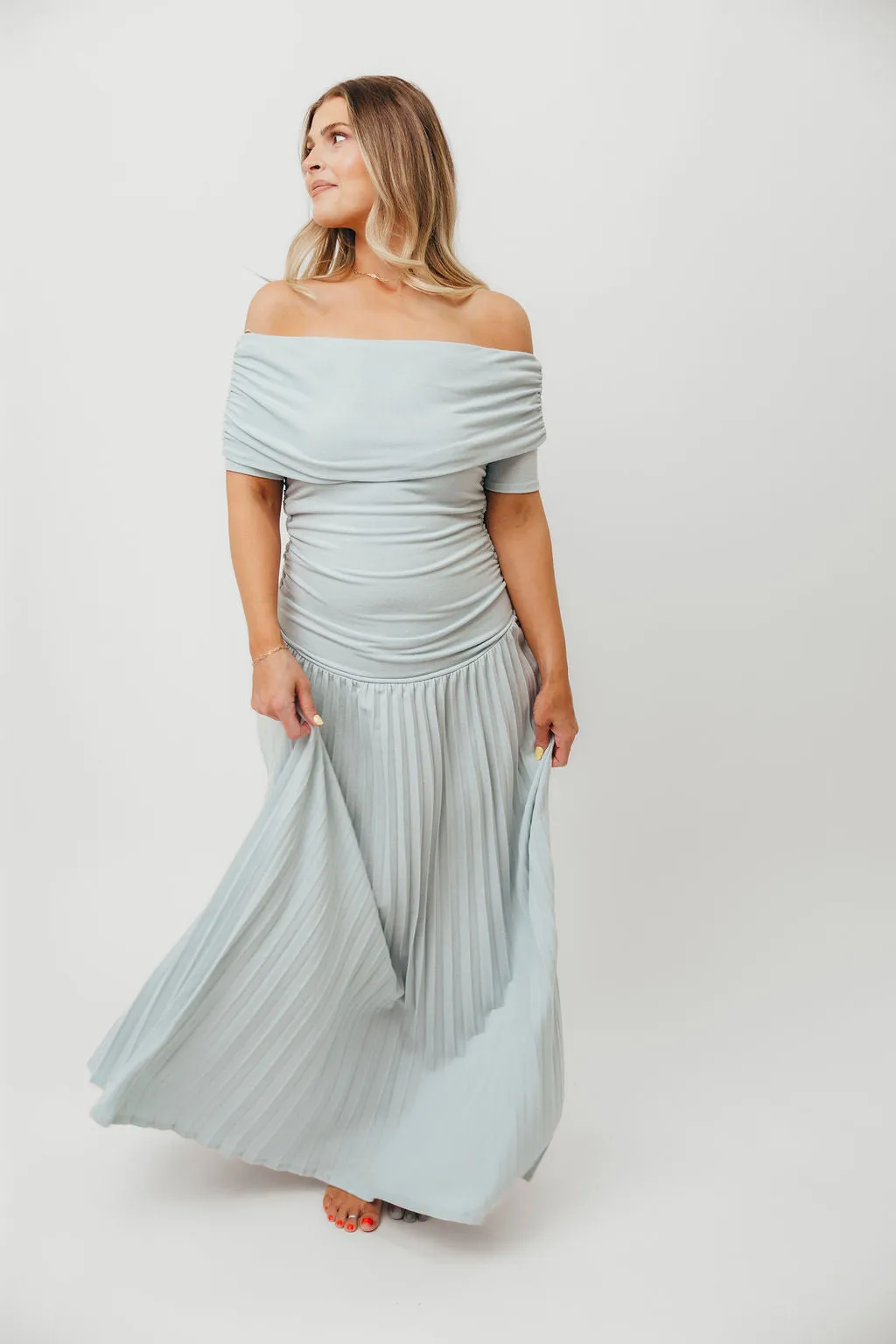 The Lennox Maxi Dress in Dusty Blue - PRE-ORDER