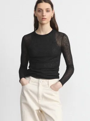 The Sheer Long Sleeve T-Shirt in Black