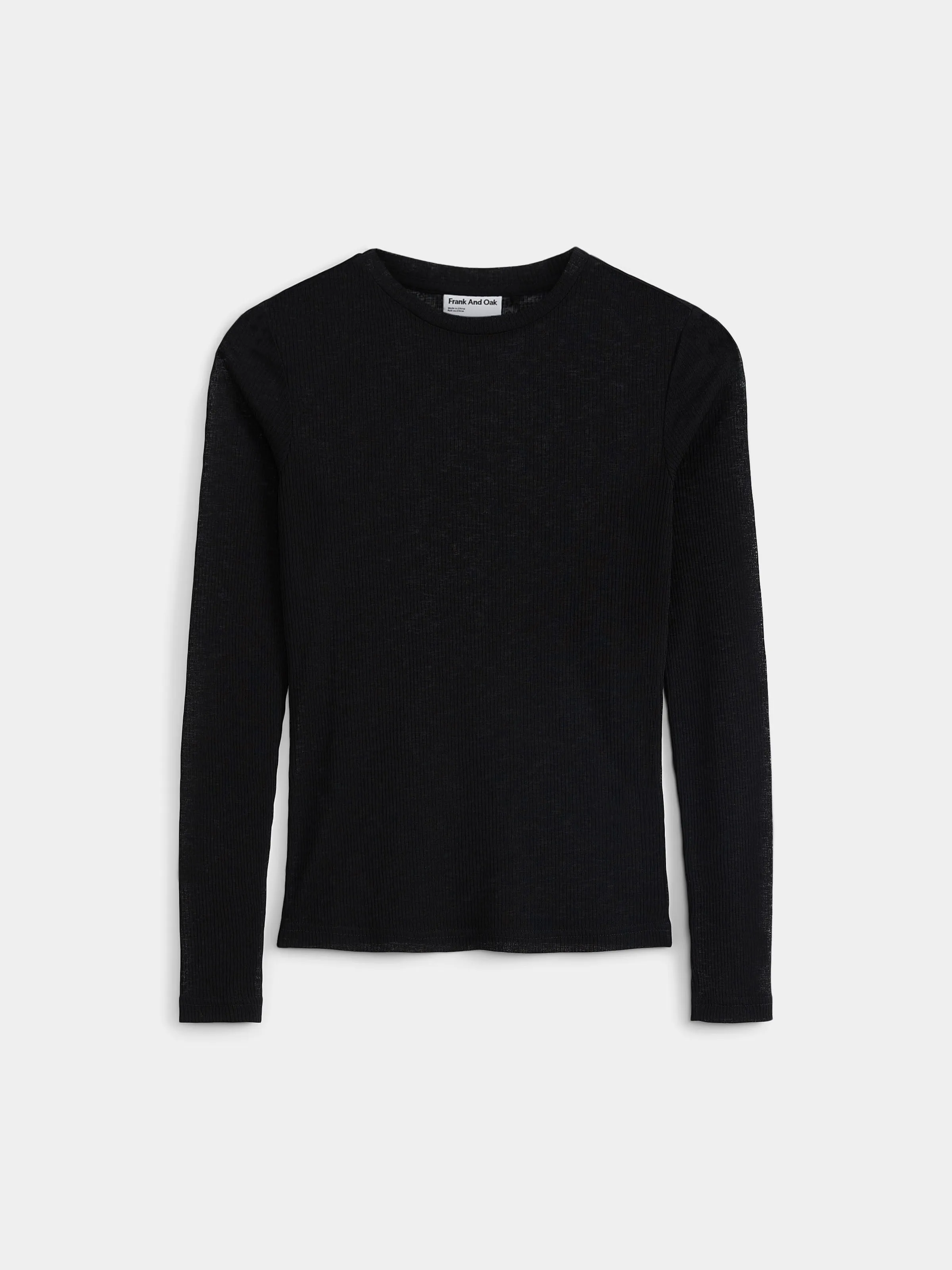 The Sheer Long Sleeve T-Shirt in Black