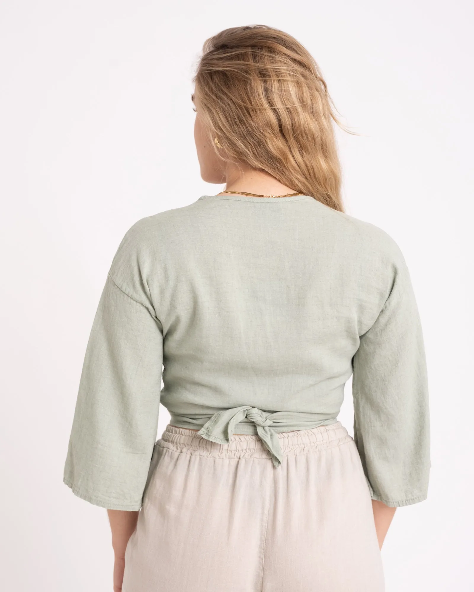 TILTIL Sunny Linen Top Salvia One Size