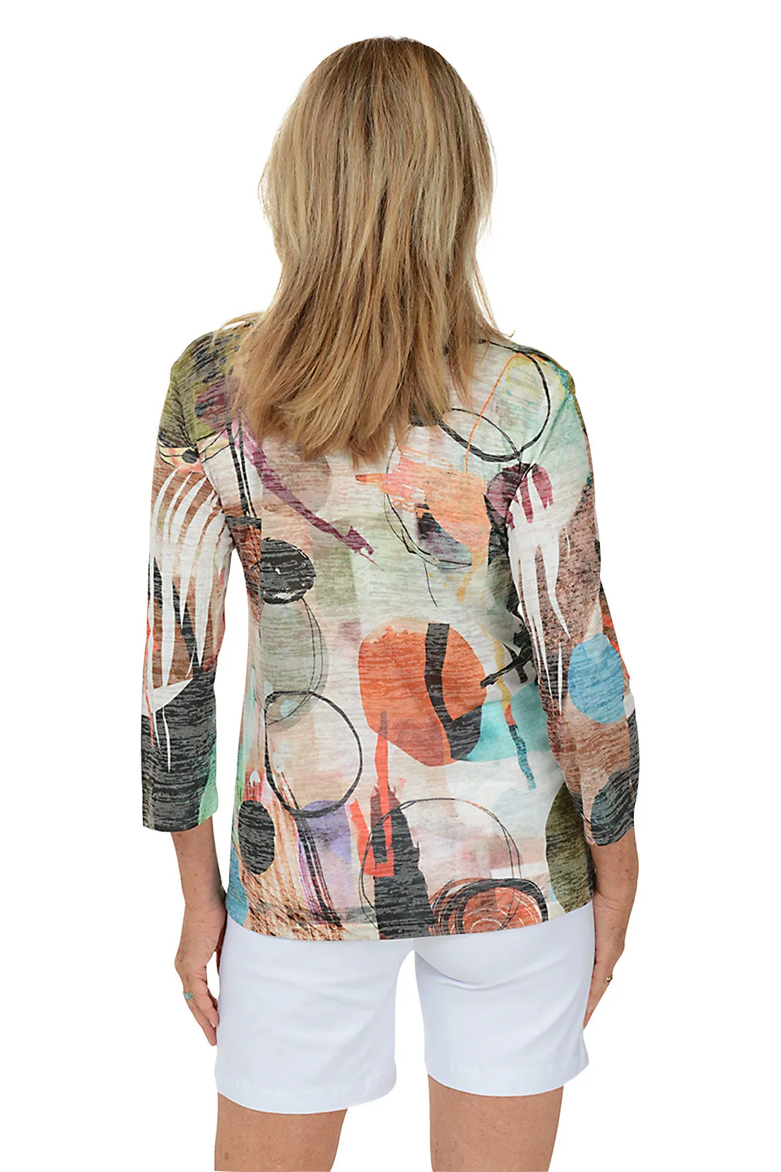 Toscana High-Low Burnout Knit Top