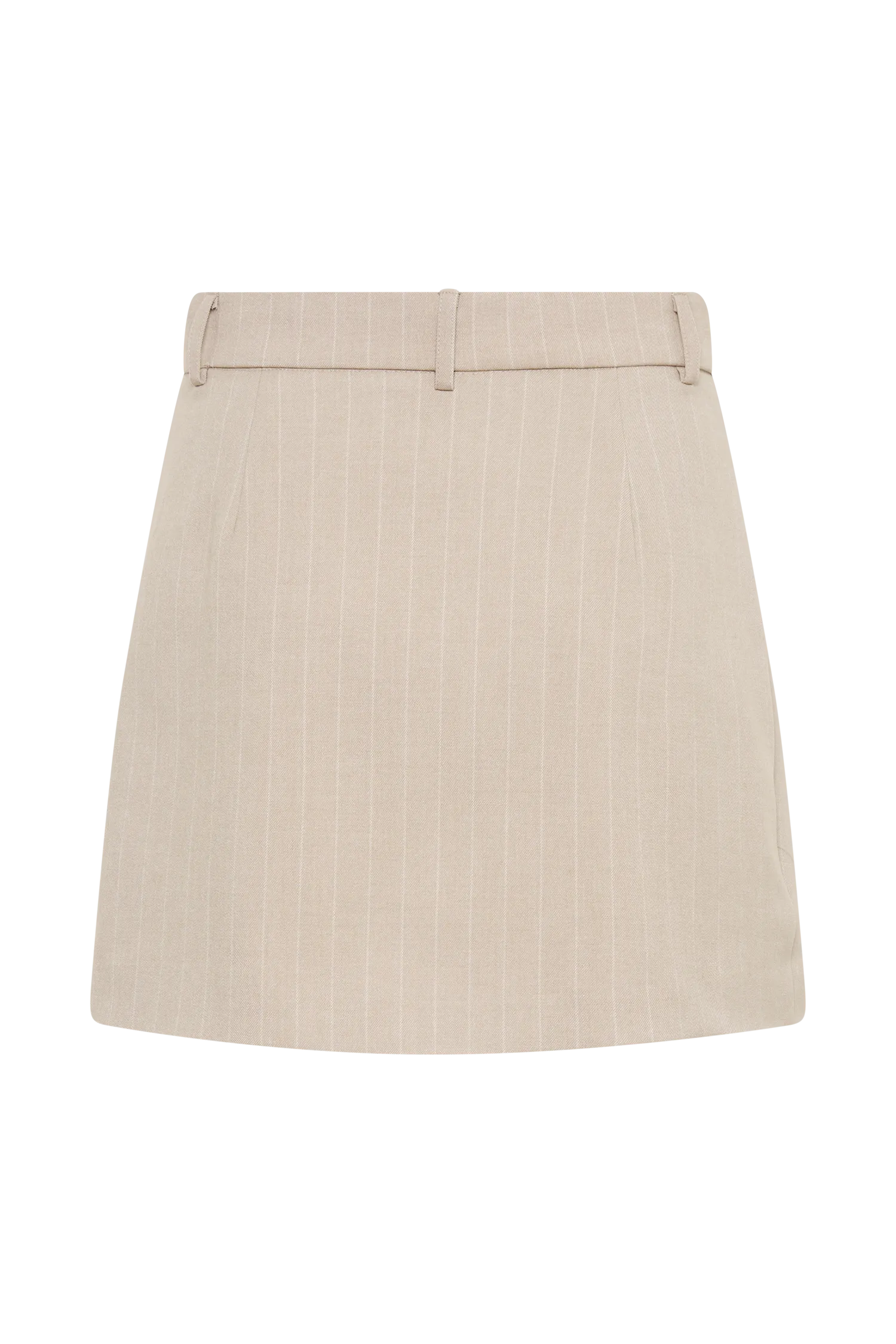 Tracey Suiting Mini Skirt - Taupe Pinstripe