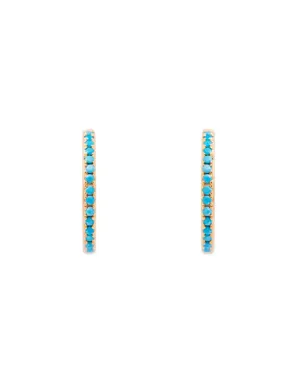 Turquoise Pave Maxi Hoops