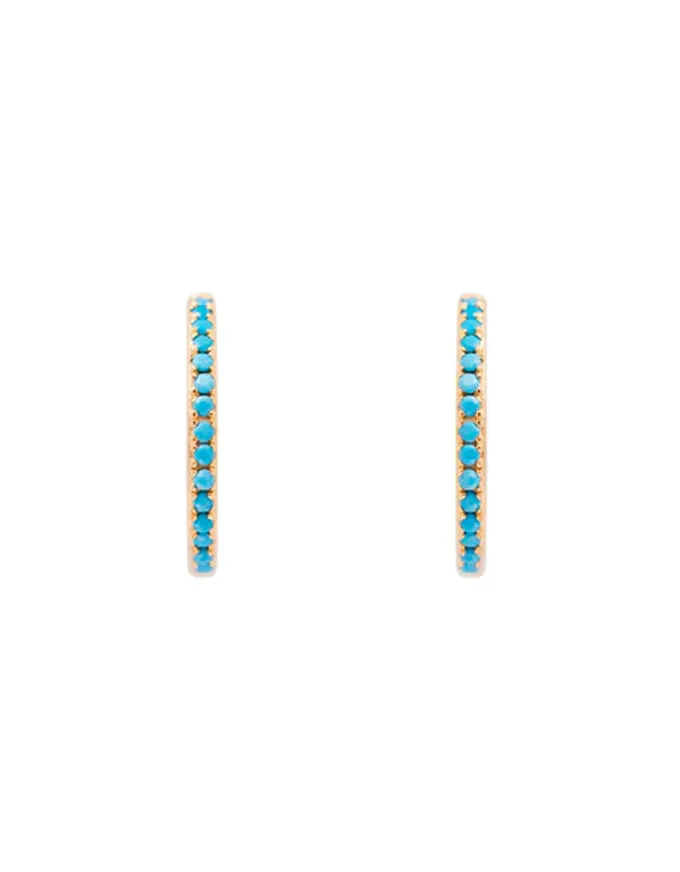 Turquoise Pave Maxi Hoops