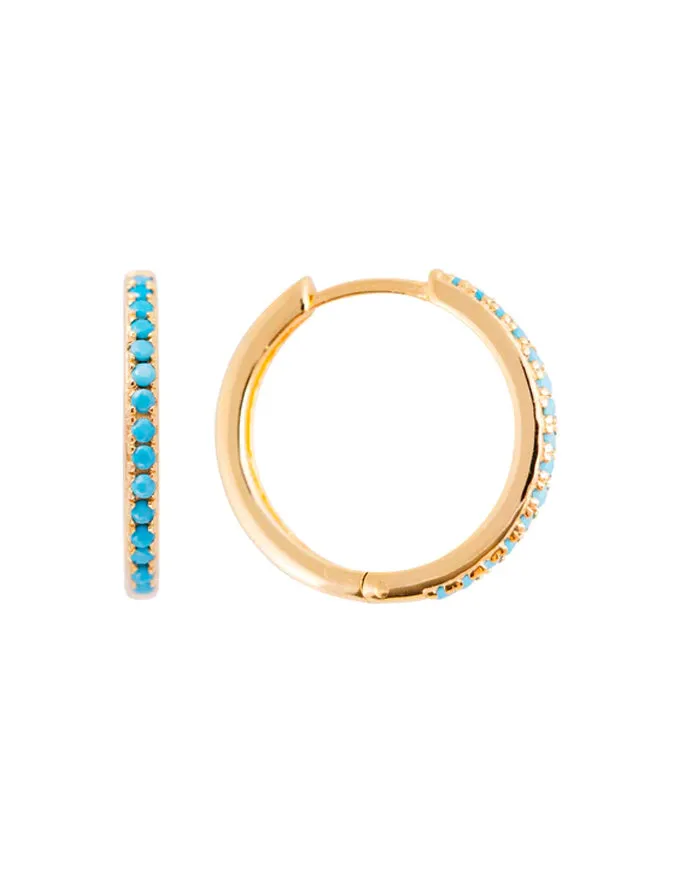 Turquoise Pave Maxi Hoops