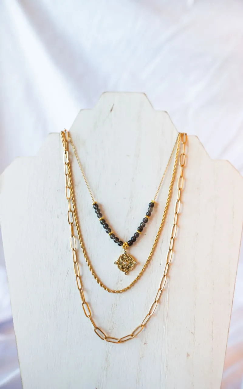 Twisted Baubles - Smokey Quartz Necklace