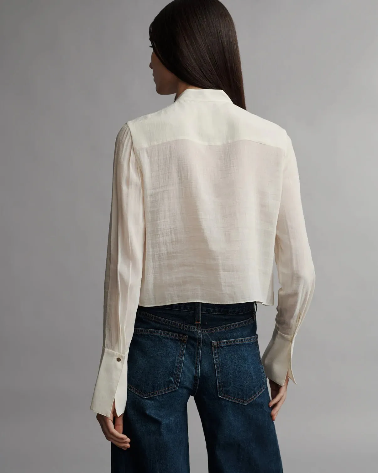 TWP - Patti shirt in Ivory Crinkled Silk Voile