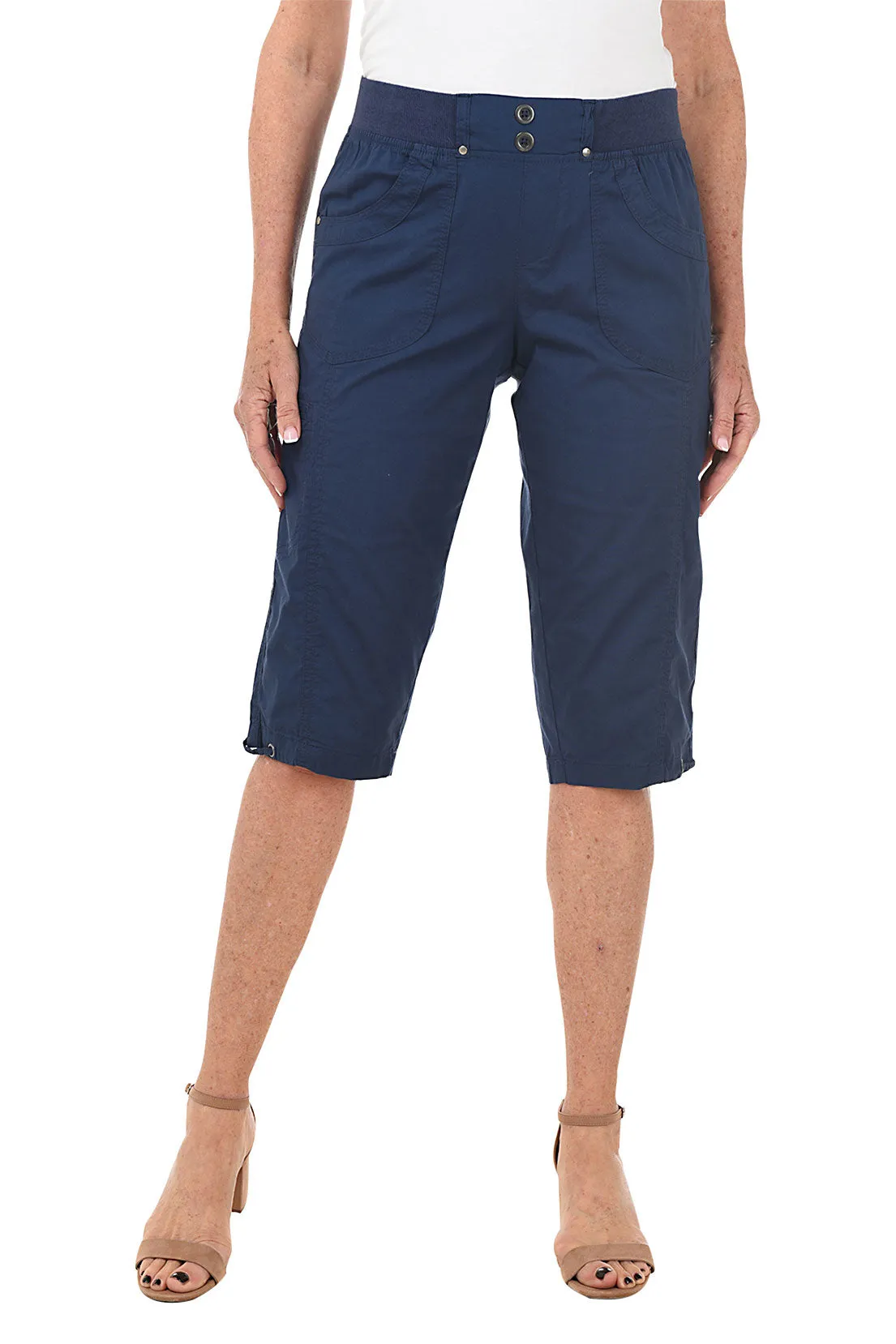 Valerie Pull-On Grommet Capri Pant