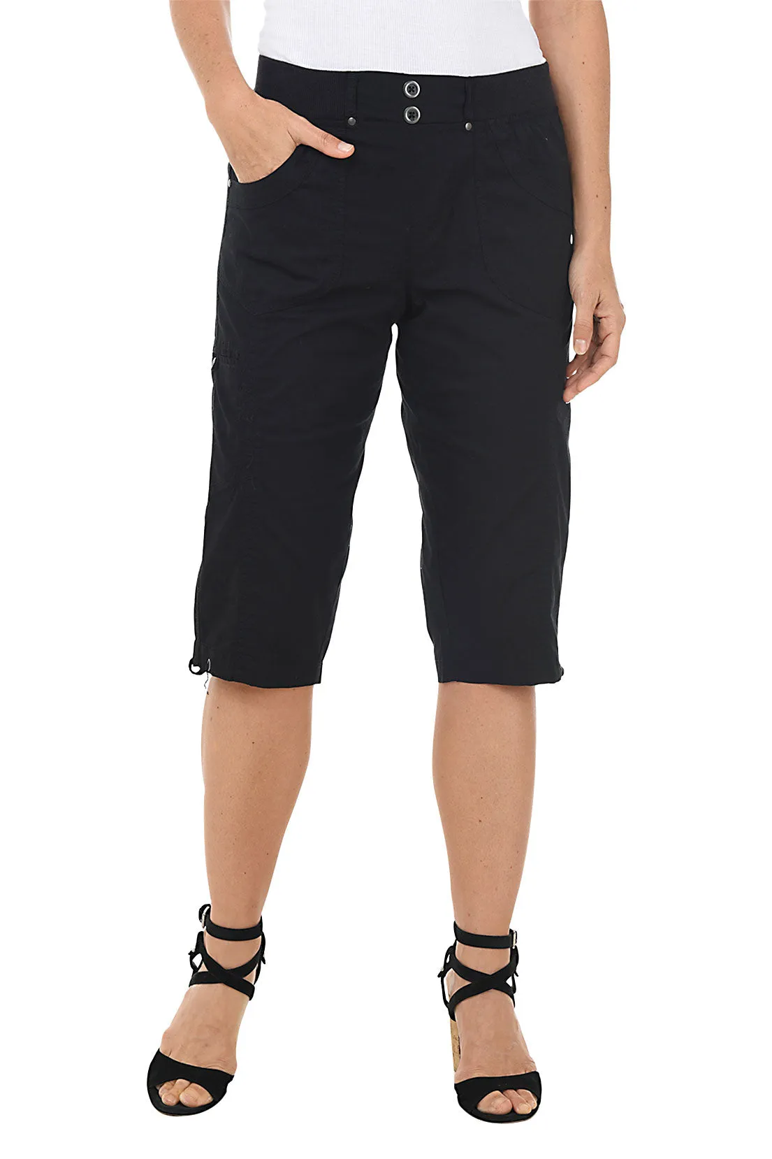 Valerie Pull-On Grommet Capri Pant