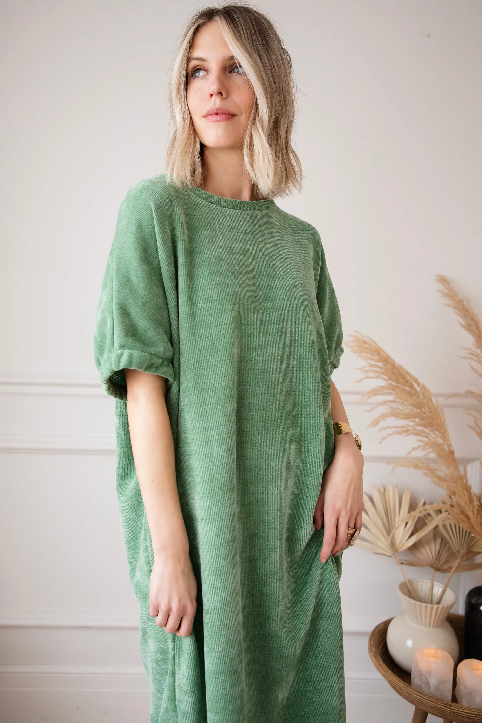 Valery Velvet Green - Maxi Jurk