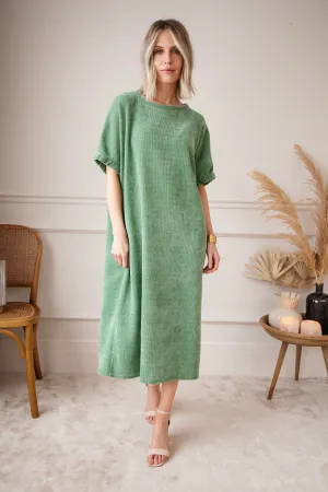 Valery Velvet Green - Maxi Jurk