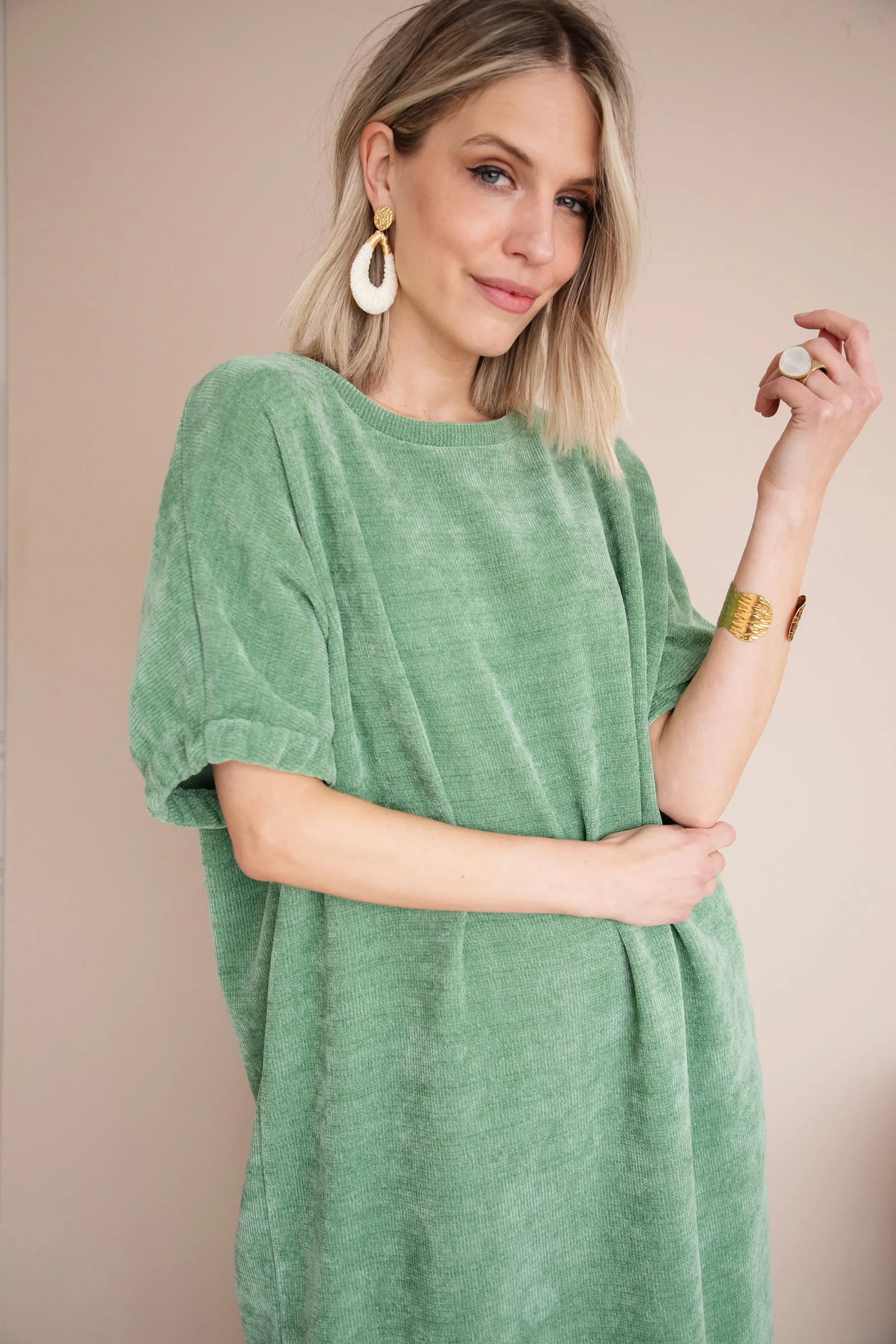 Valery Velvet Green - Maxi Jurk