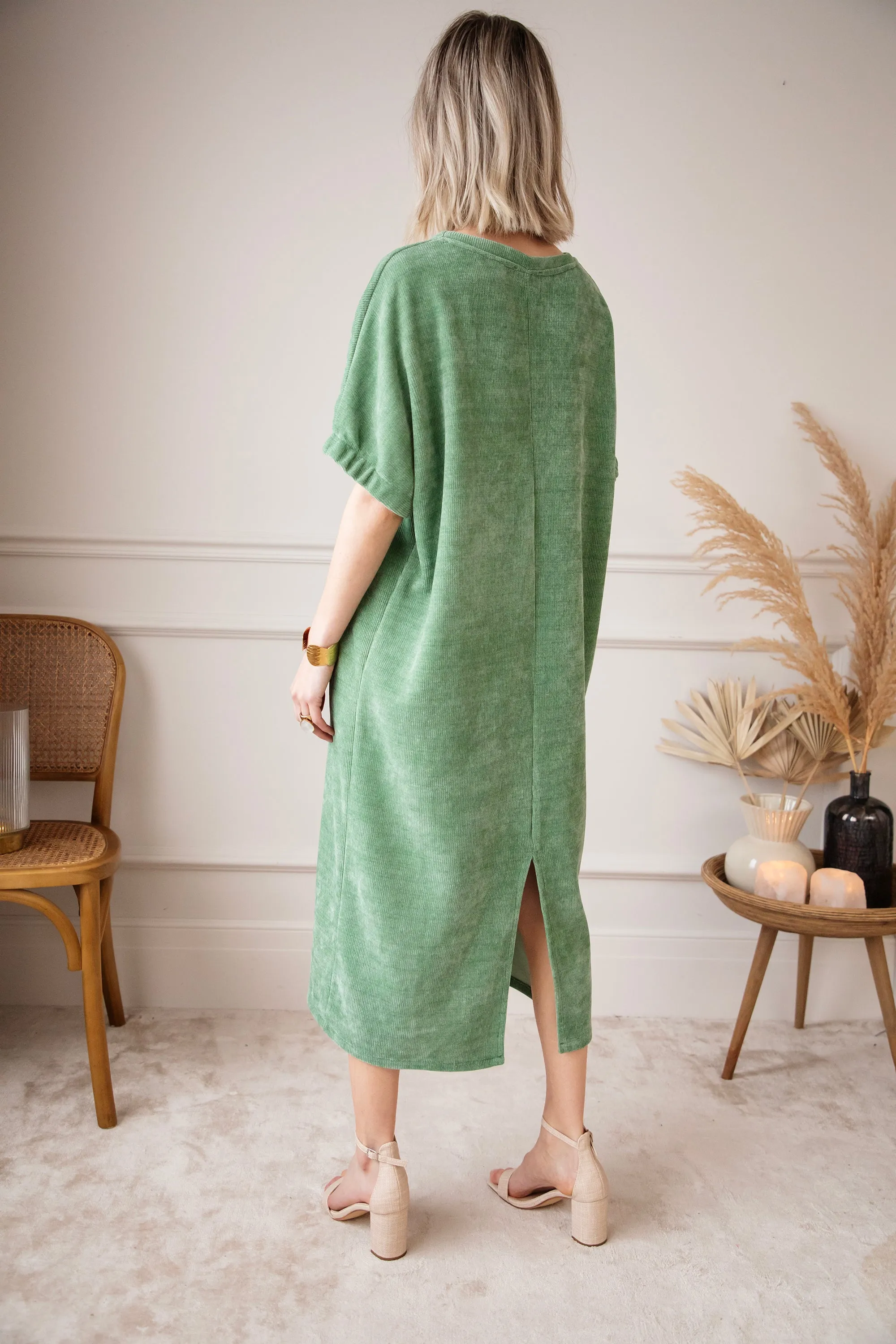 Valery Velvet Green - Maxi Jurk