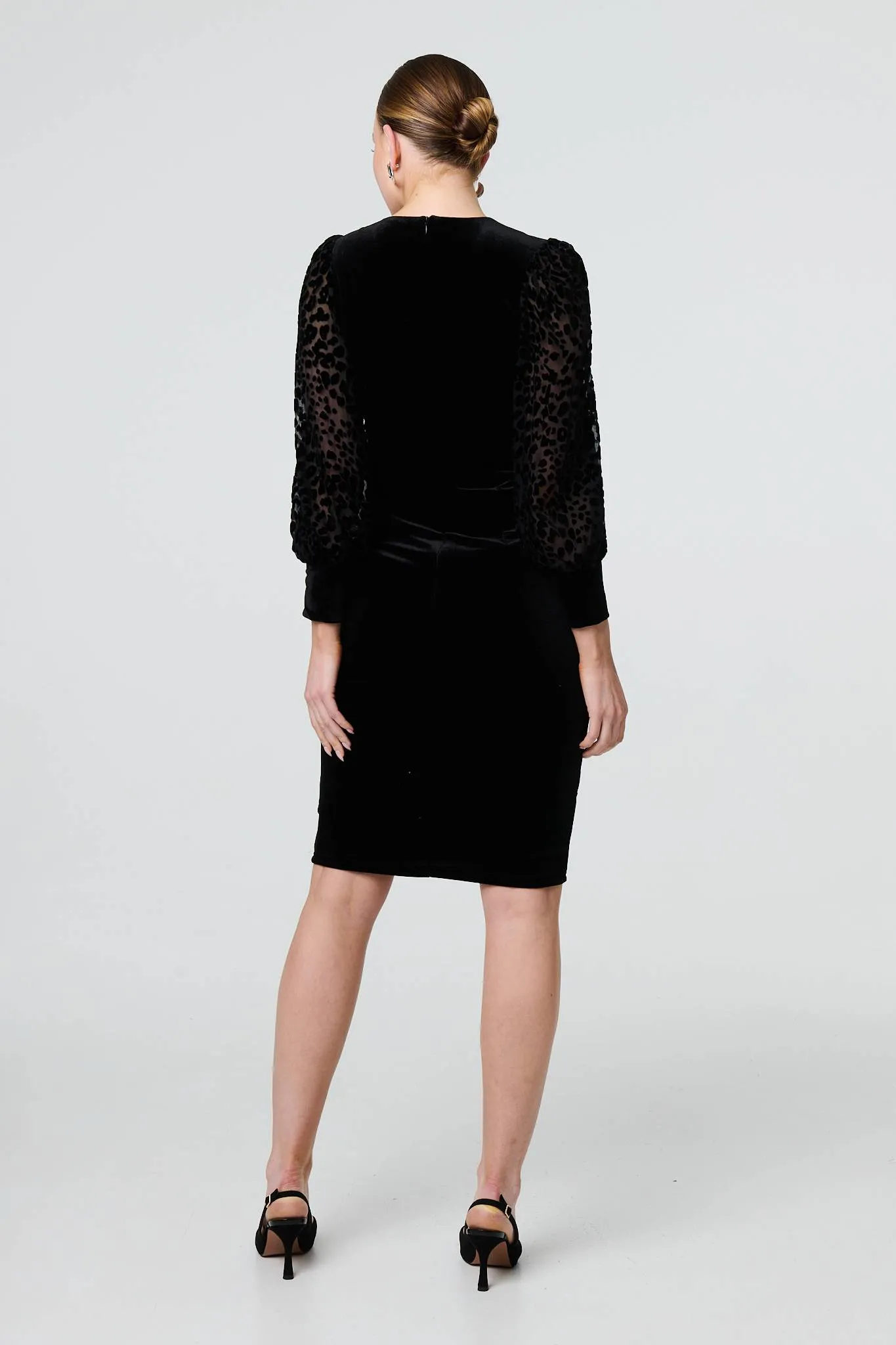 Velvet Long Sleeve Shift Dress