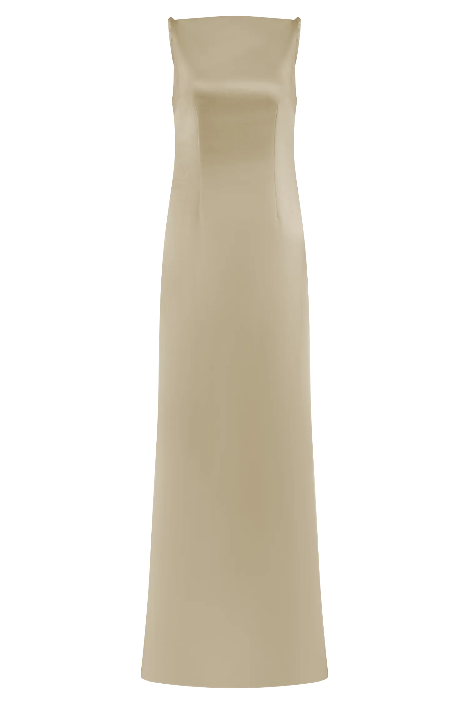 Violet Sleeveless Satin Maxi Dress - Blush Gold