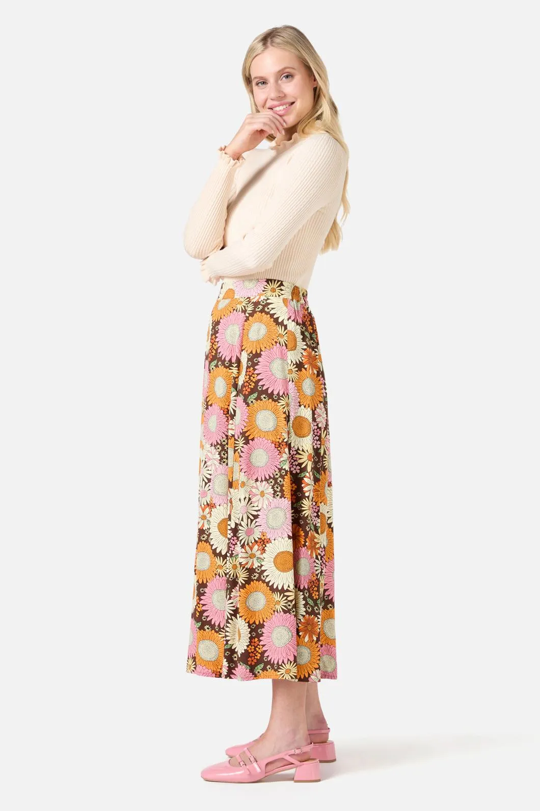 Viva Floral Midi Skirt