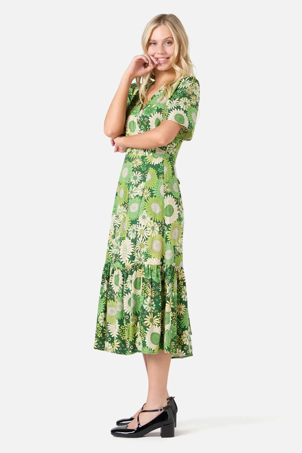 Viva Floral Midi Wrap Dress
